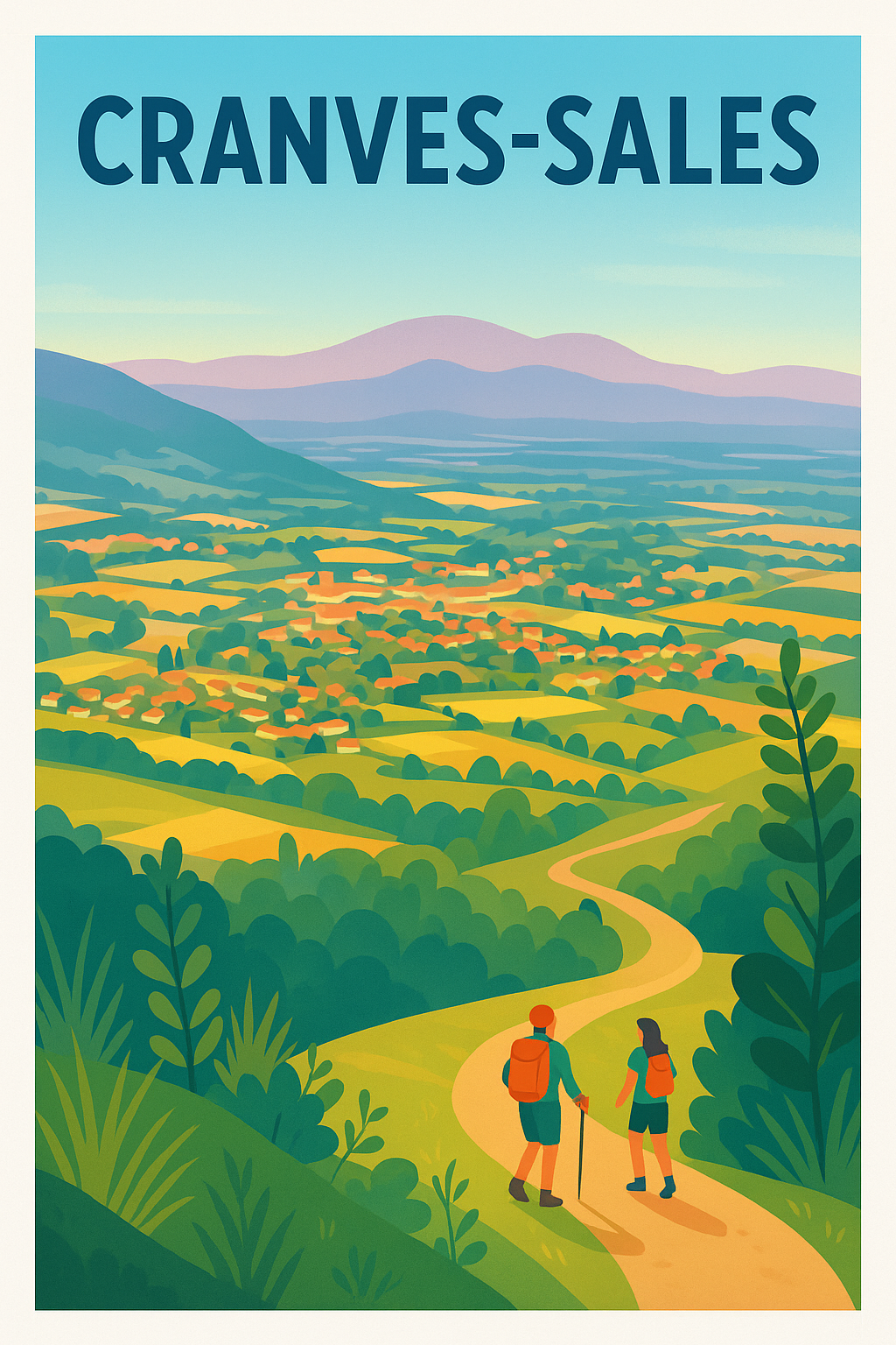 Affiche de Cranves-Sales - Invitation à la randonnée en pleine nature