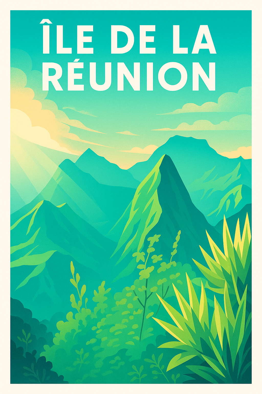 Affiche de Île de la Réunion - Évasion nature tropicale