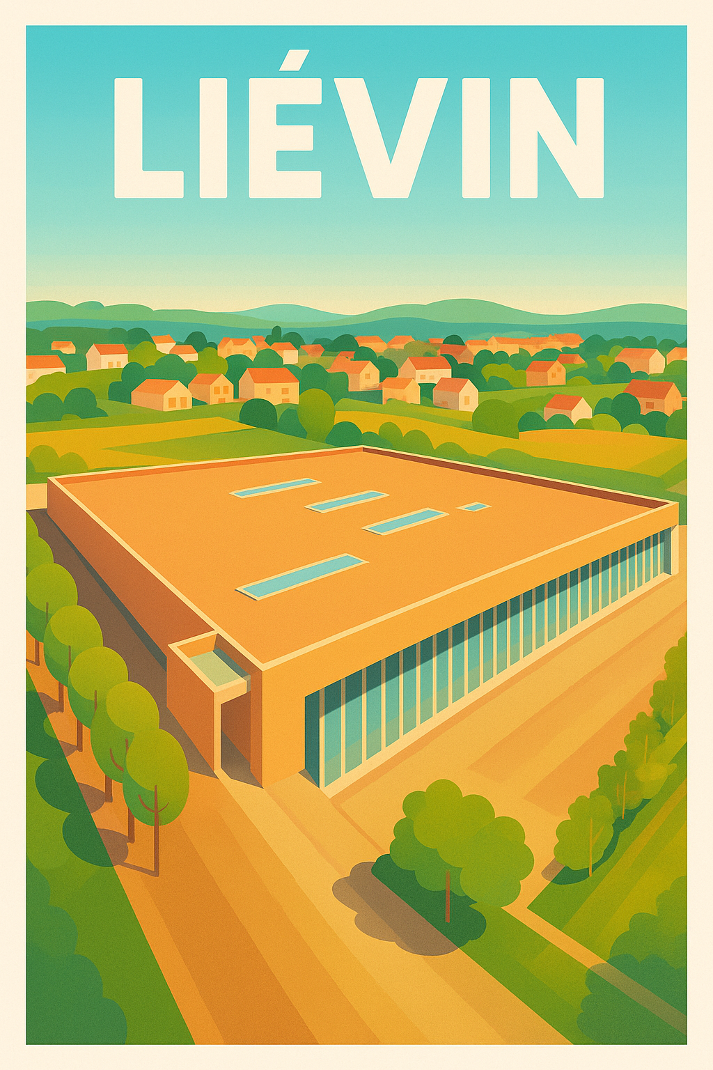 Affiche Liévin — Un hommage moderne à l'architecture locale · poster d'art de Liévin