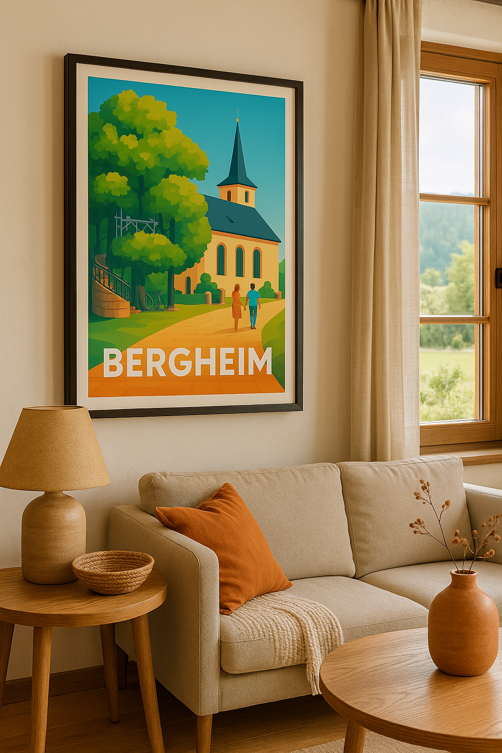 Mise en situation Affiche de Bergheim - Charme bucolique et sérénité en Alsace