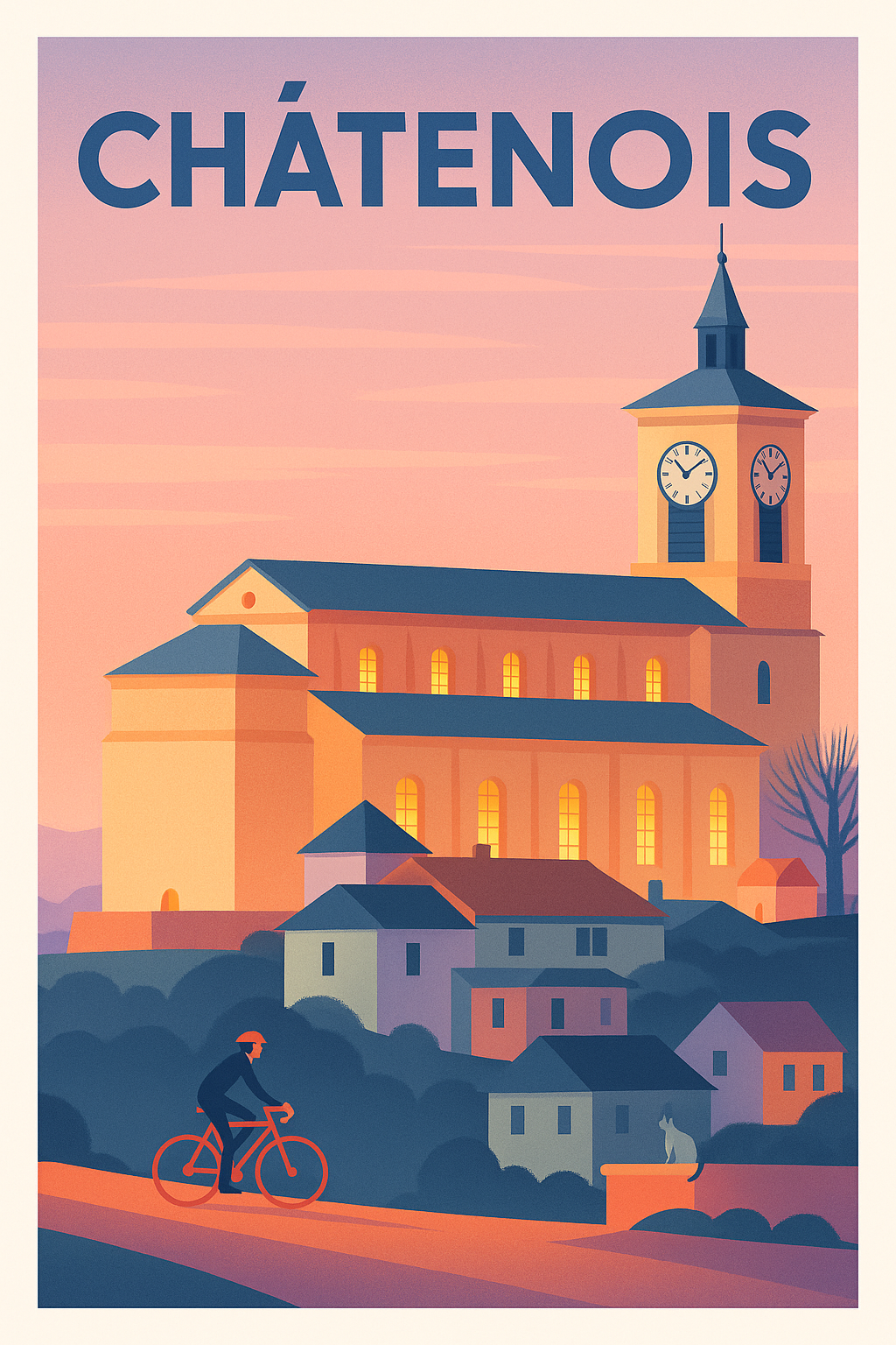 Affiche de Châtenois - Charme paisible au crépuscule