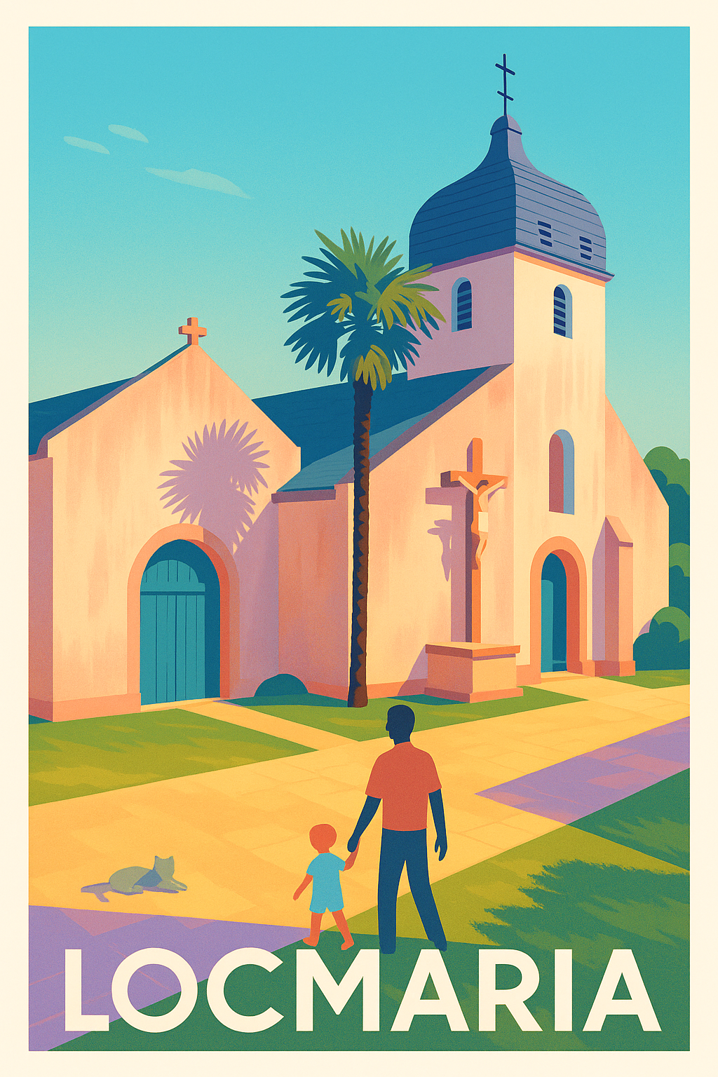 Affiche Locmaria — Voyage au cœur d'un village paisible · poster d'art de Locmaria