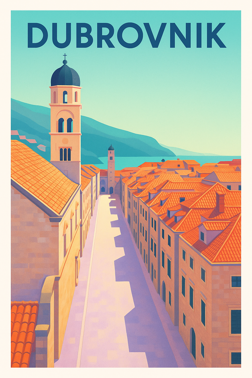 Affiche de Dubrovnik - Le charme intemporel des toits rouges