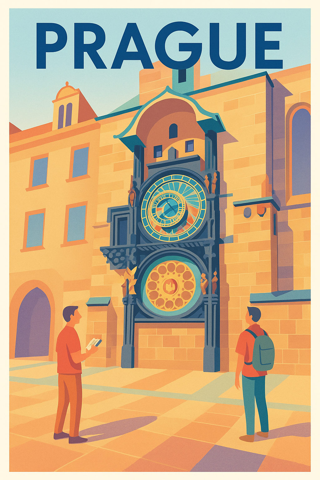 Affiche de Prague - L'Horloge Astronomique en Majesté