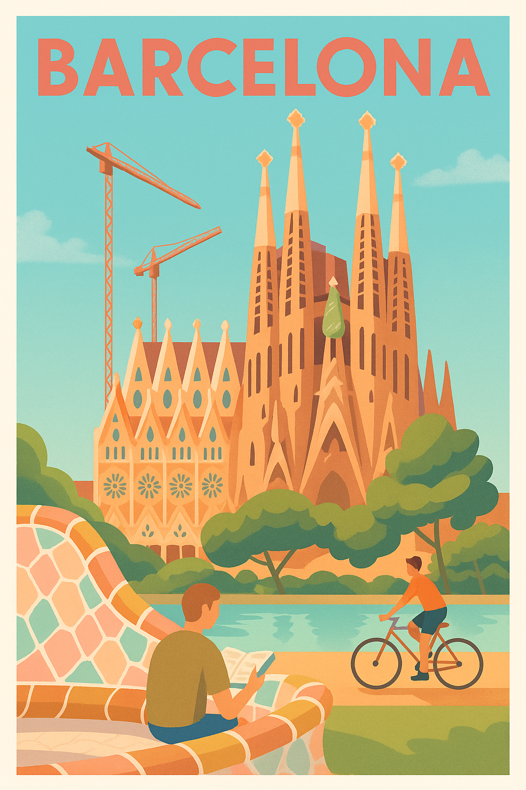 Affiche de Barcelona - L'art de vivre et l'architecture emblématique
