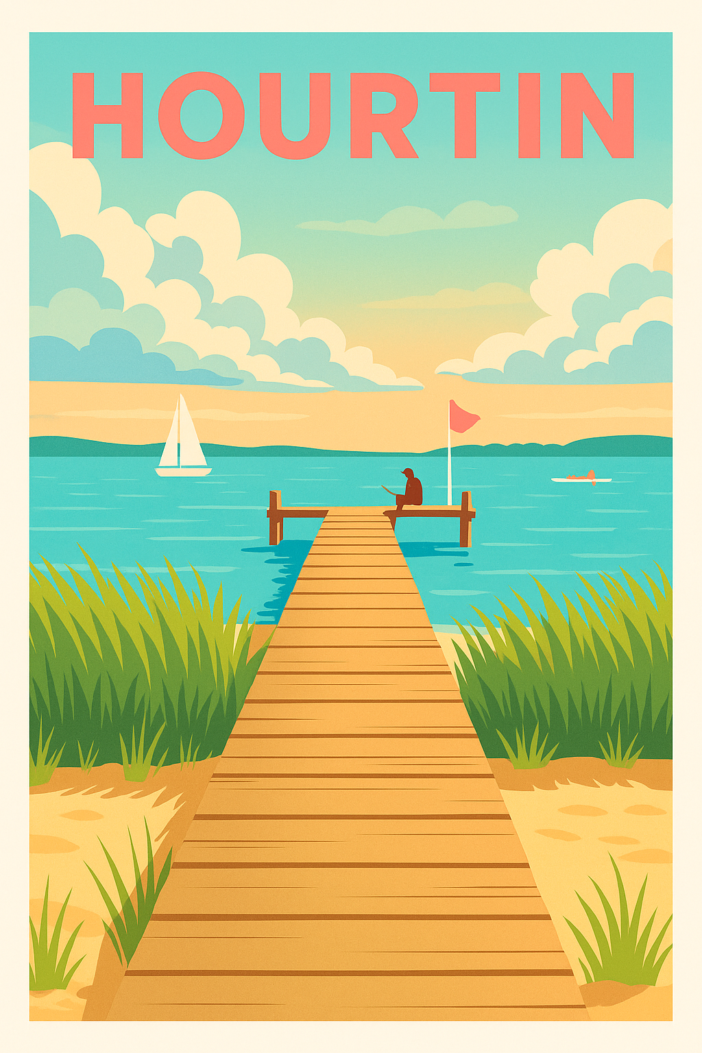 Affiche de Hourtin - Tranquillité au bord du lac