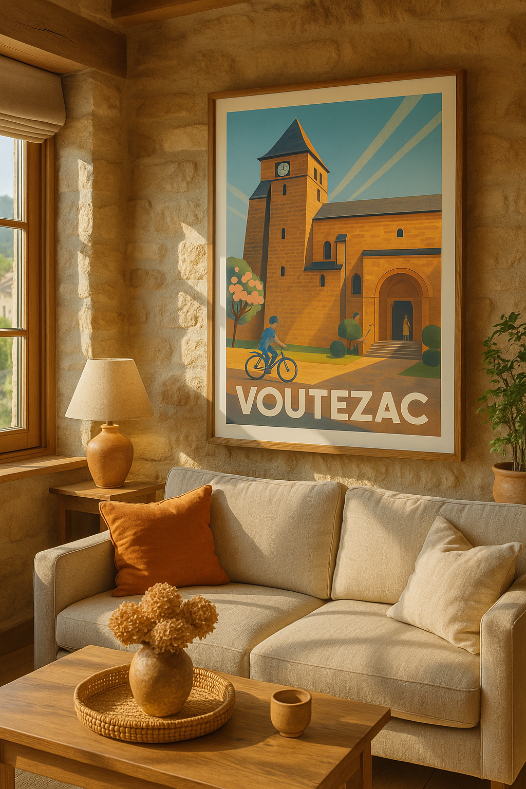 Affiche Voutezac — Charme et sérénité en vallée de la Vézère · poster d'art de Voutezac