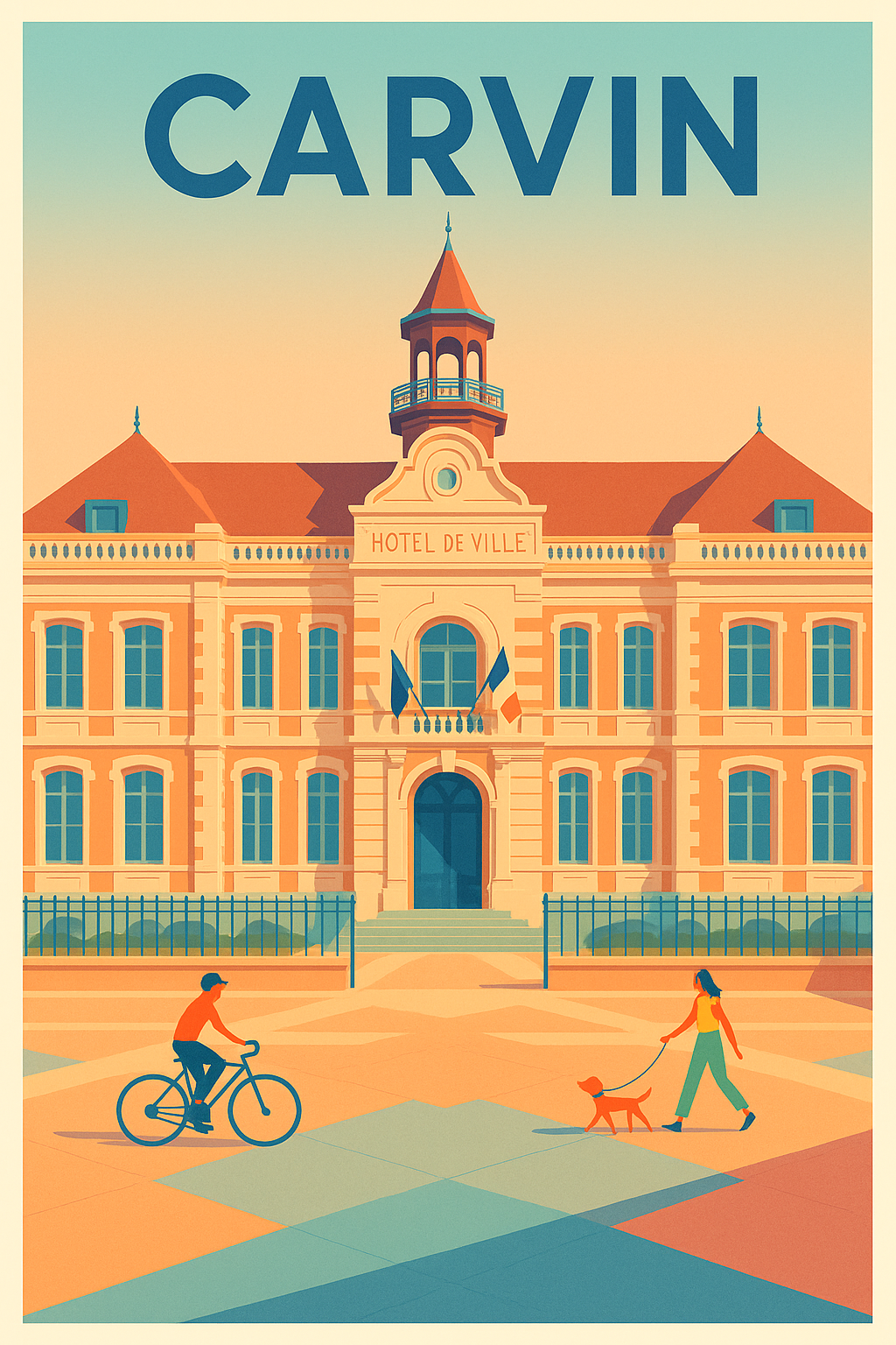 Affiche de Carvin - L'élégance de l'Hôtel de Ville