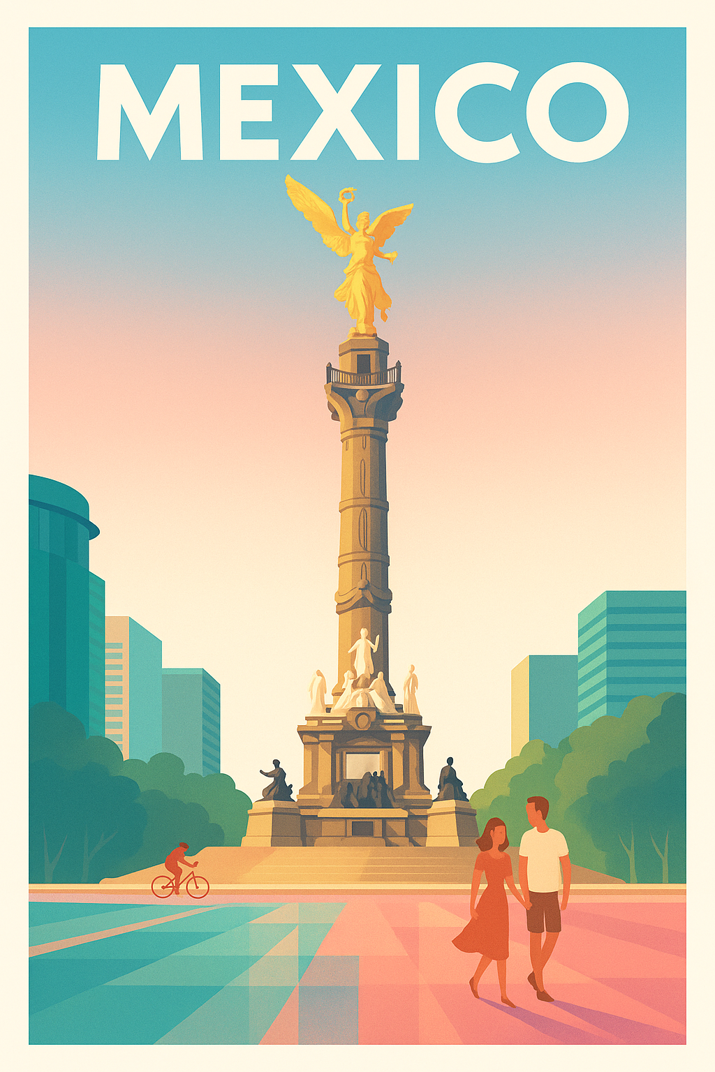 Affiche Mexico — Harmonie et Lumière au Cœur de la Ville · poster d'art de Mexico