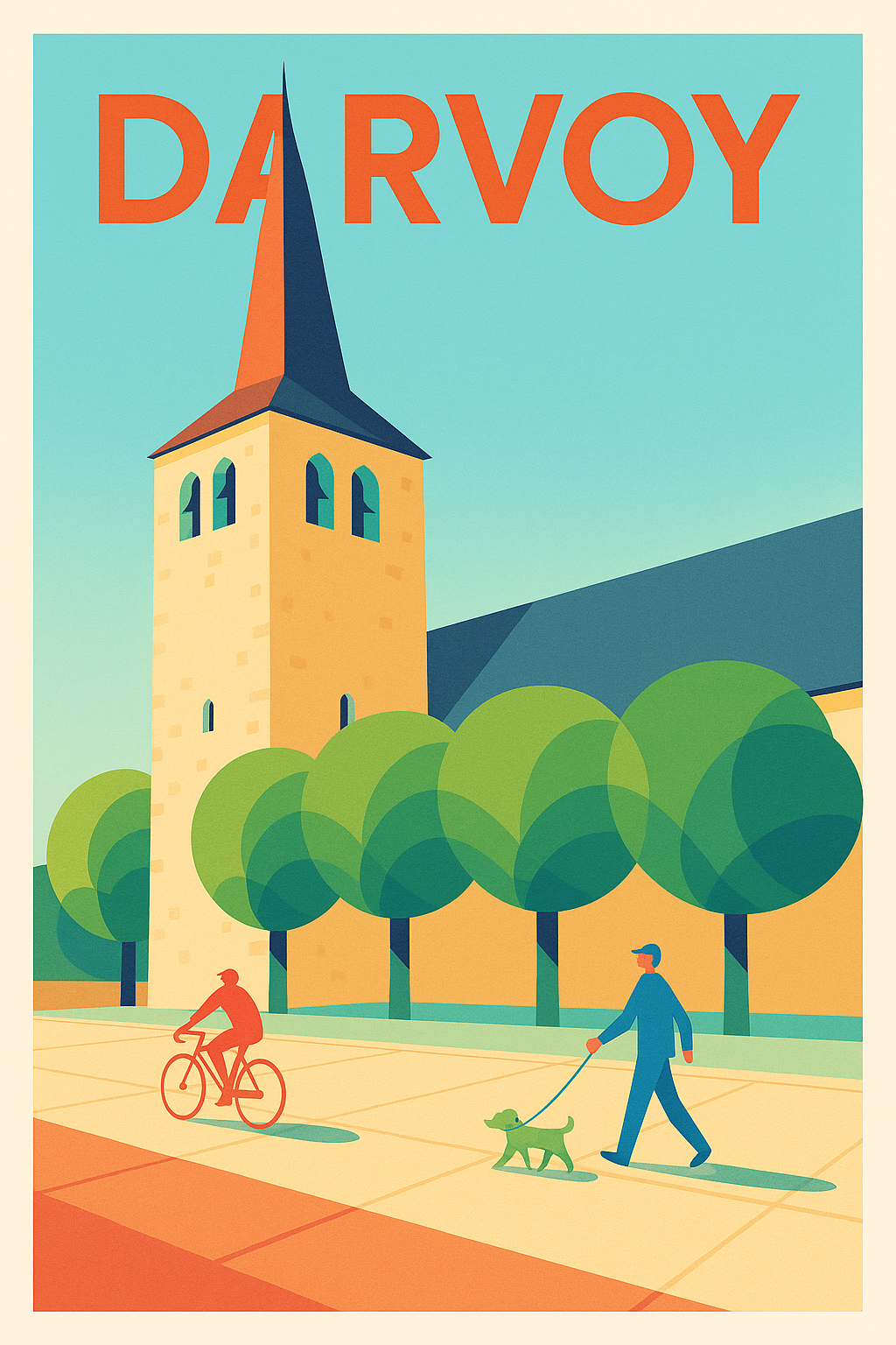 Affiche de Darvoy - L'élégance paisible du village au cœur de la Loire
