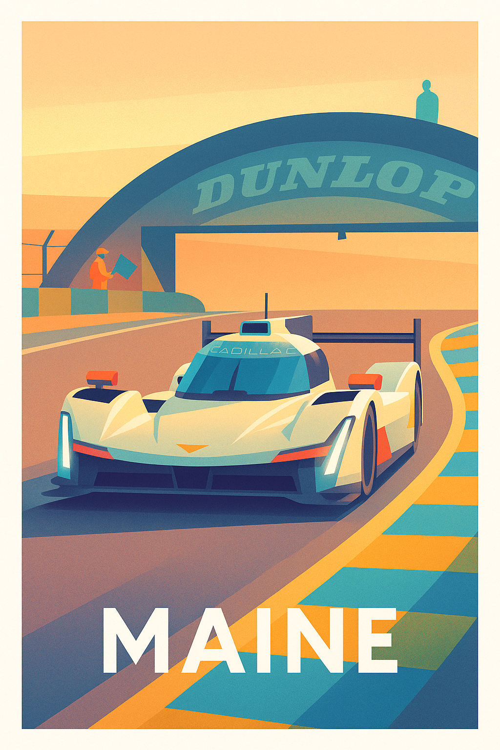 Affiche de Maine - Vitesse et élégance sur le circuit légendaire