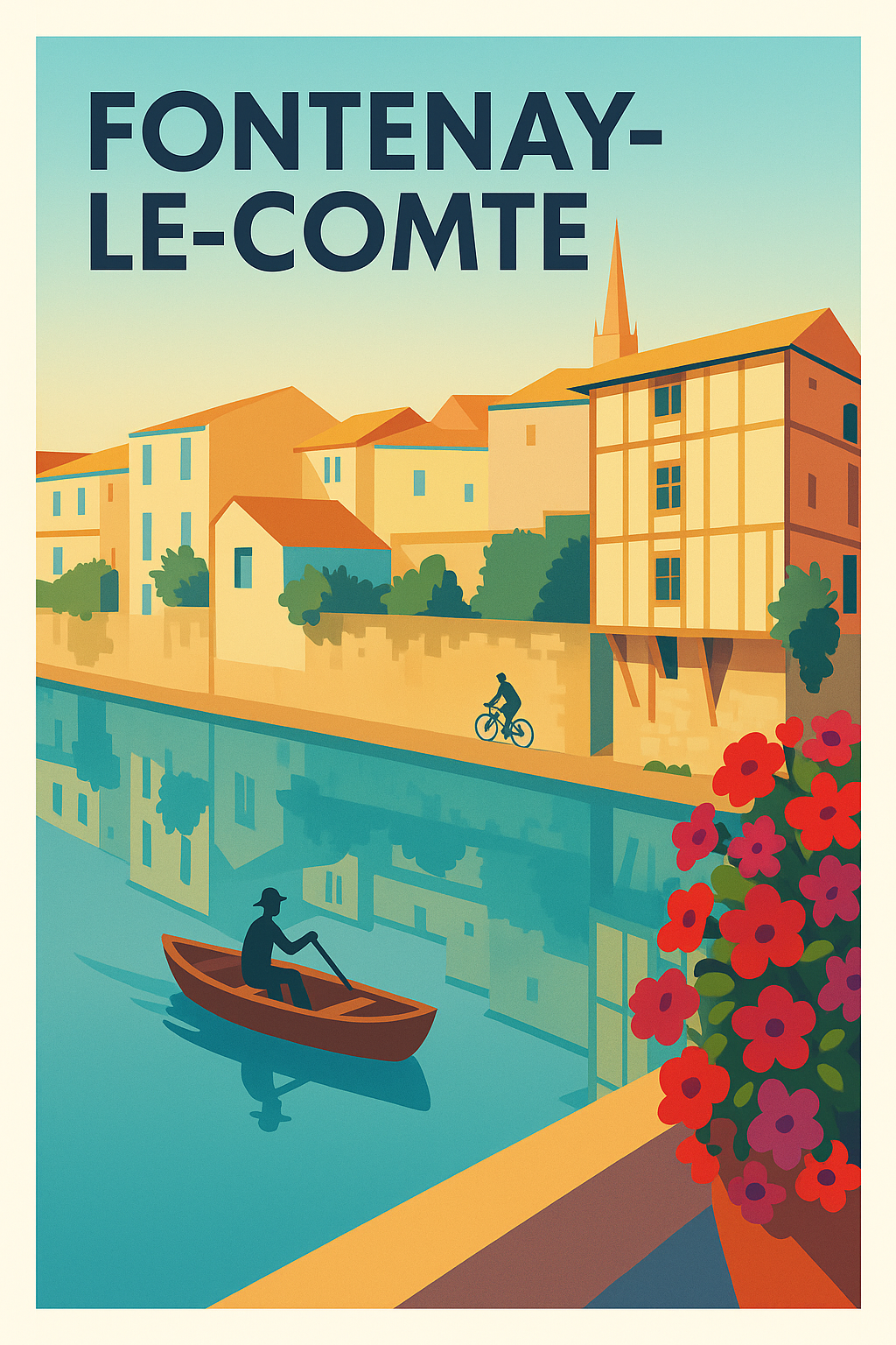 Affiche de Fontenay-le-Comte - Charme et calme le long des canaux