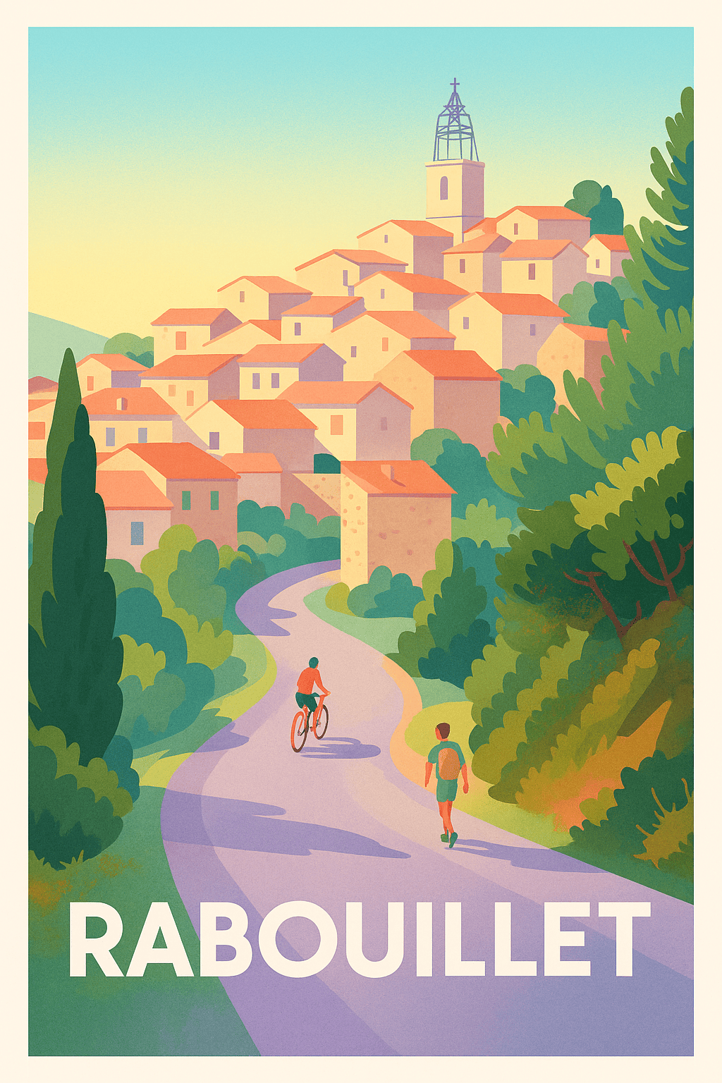 Affiche Rabouillet — L'escapade nature et villageoise · poster d'art de Rabouillet