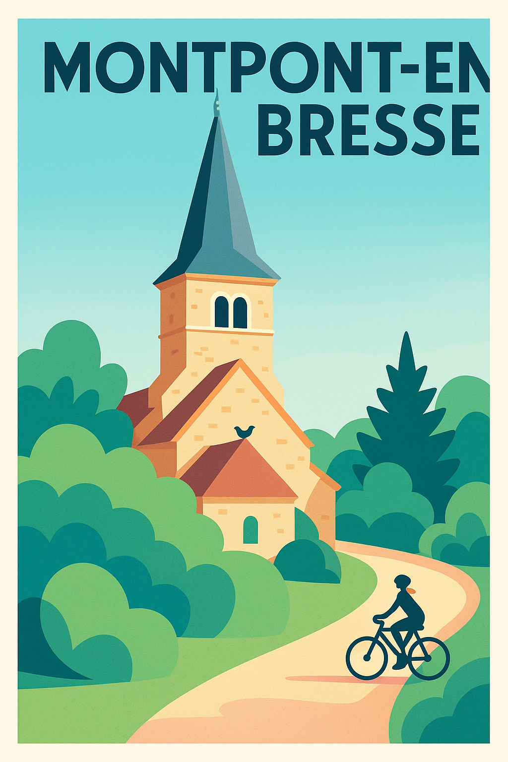 Affiche de Montpont-en-Bresse - Charme paisible et nature à vélo