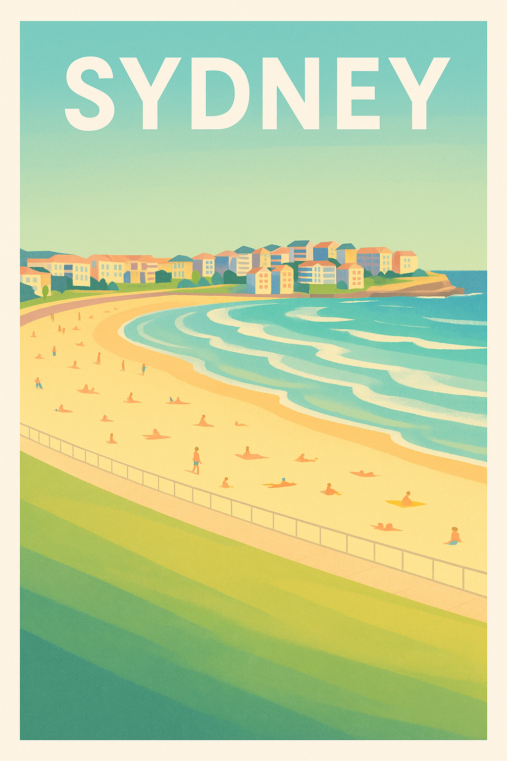 Affiche Sydney — Évasion ensoleillée au bord de la mer · poster d'art de Sydney