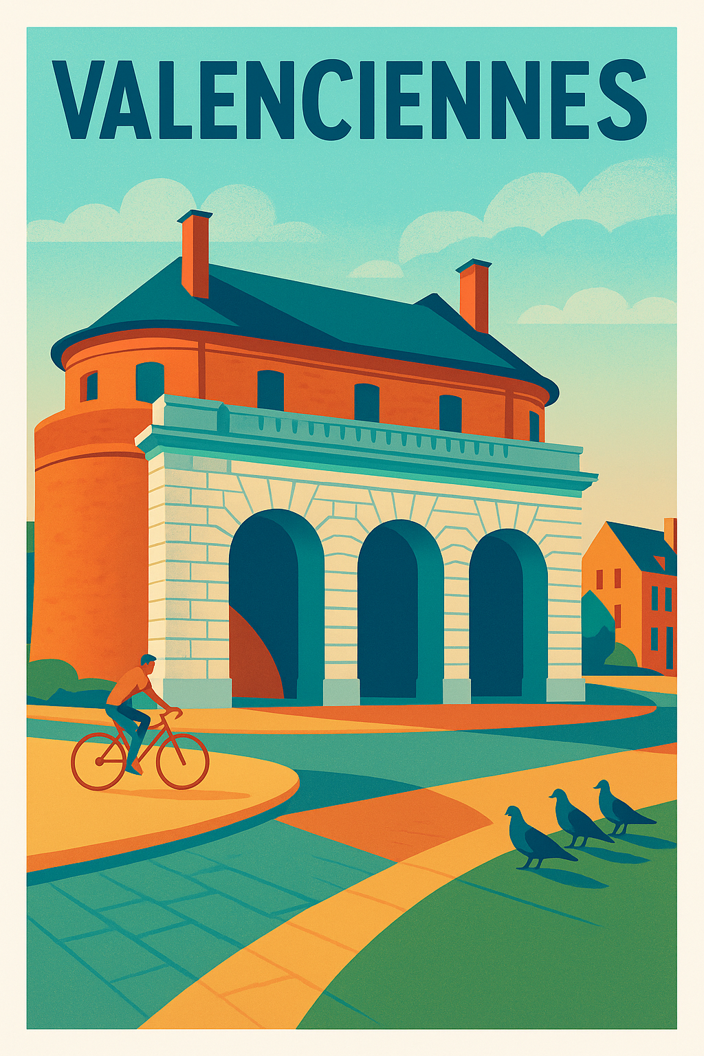 Affiche Valenciennes — Harmonie urbaine et patrimoine · poster d'art de Valenciennes