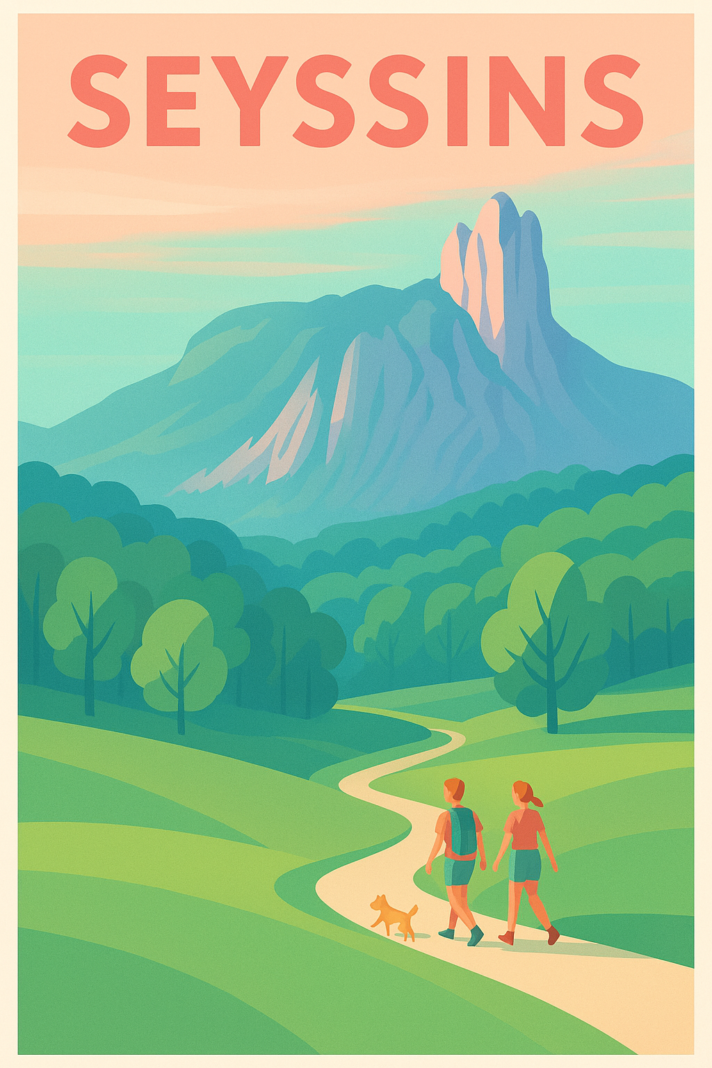 Affiche de Seyssins - Le charme naturel des sentiers alpins