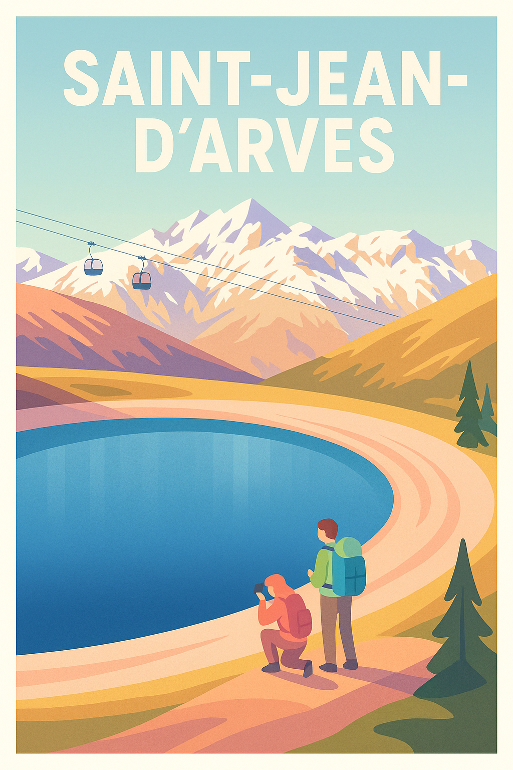 Affiche Saint-Jean-d'Arves — Évasion au cœur des Alpes majestueuses · poster d'art de Saint-Jean-d'Arves