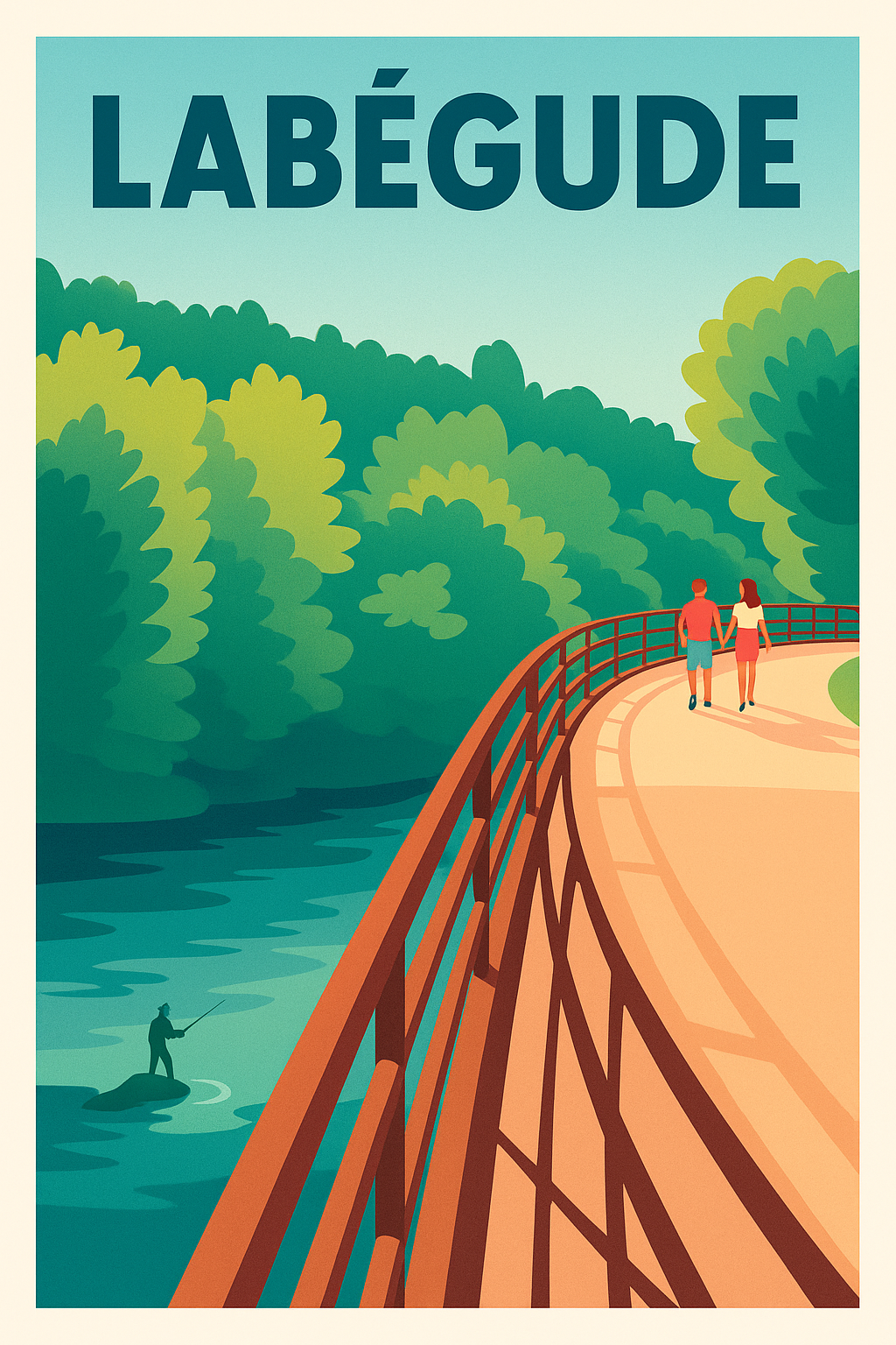 Affiche de Labégude - Promenade paisible au bord de l'eau