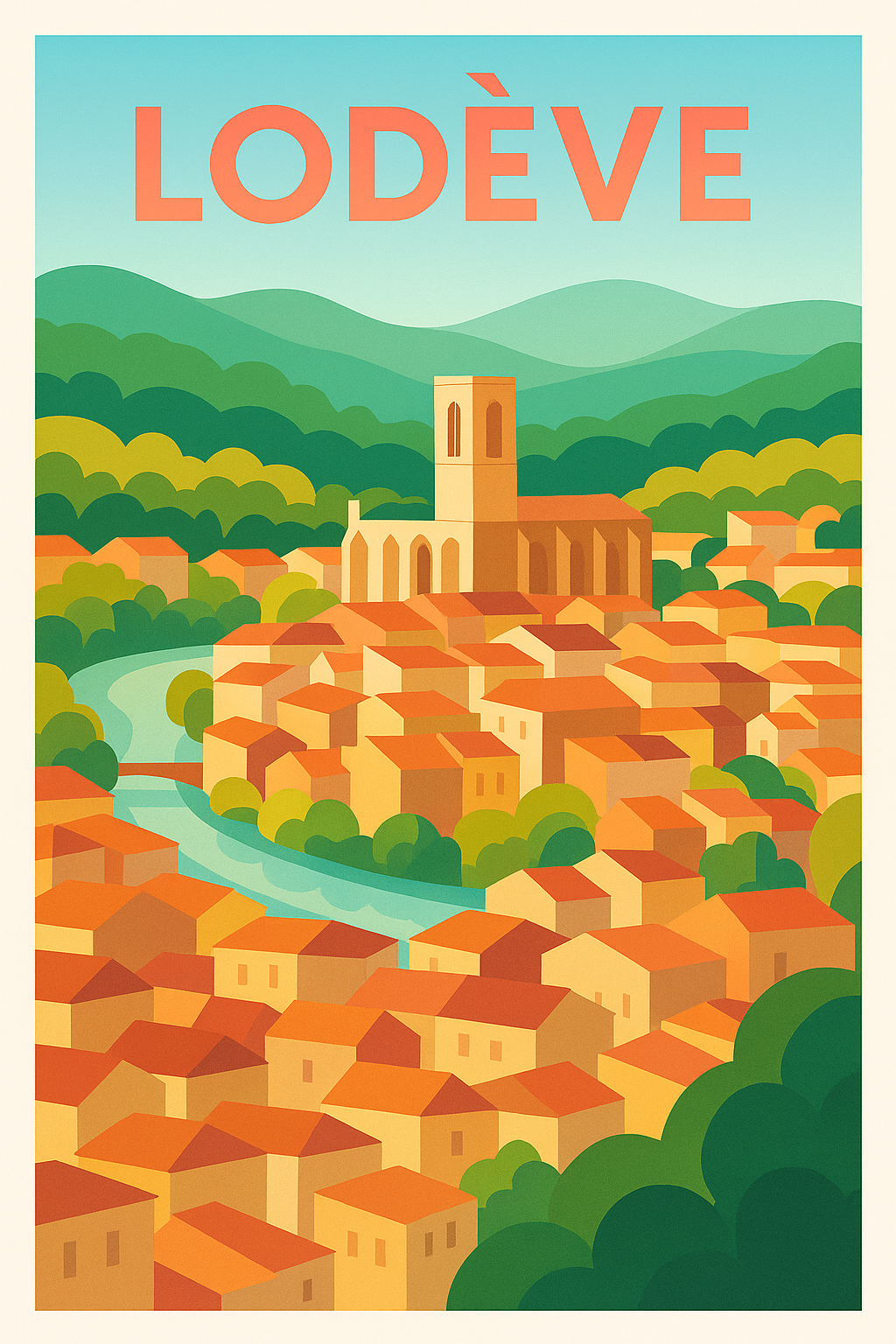 Affiche de Lodève - L'enchantement d'une cité au cœur de l'Hérault