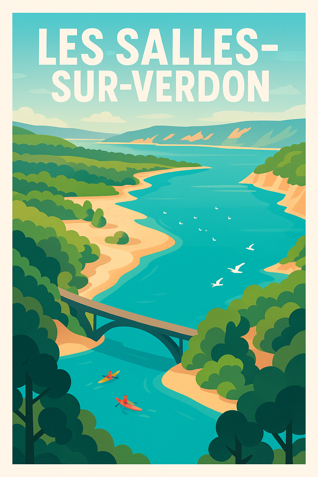 Affiche Les Salles-sur-Verdon — Évasion Nature et Aventure · poster d'art de Les Salles-sur-Verdon