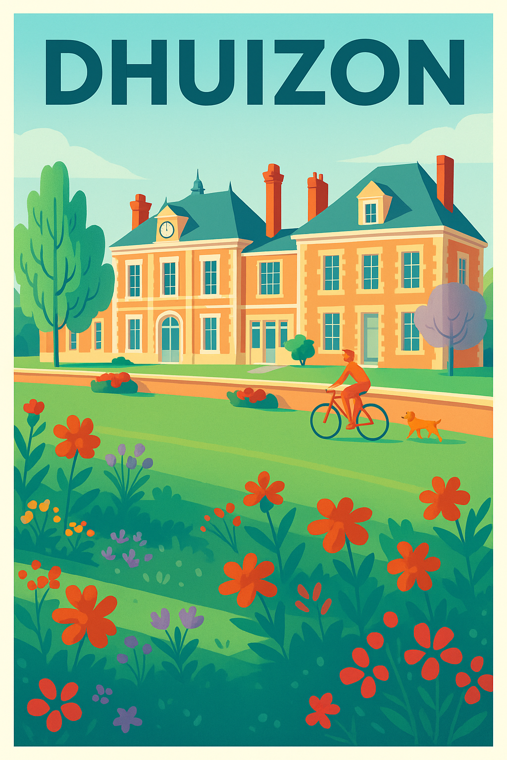 Affiche de Dhuizon - L'élégance paisible d'un village à vélo