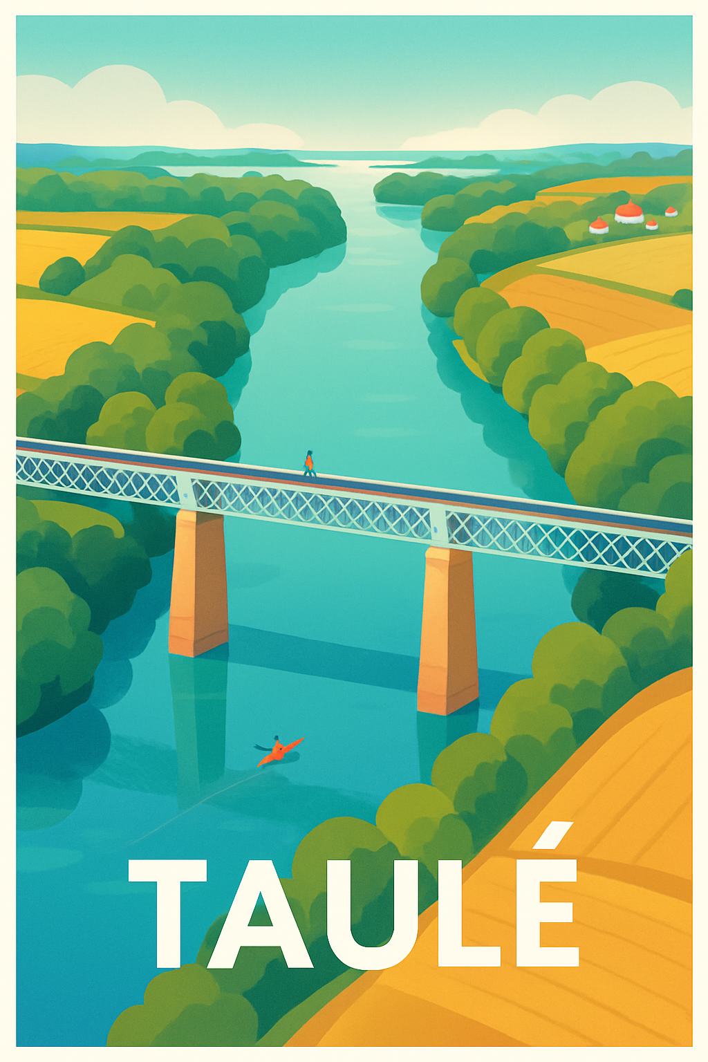 Affiche de Taulé - Harmonie entre nature et rivière paisible