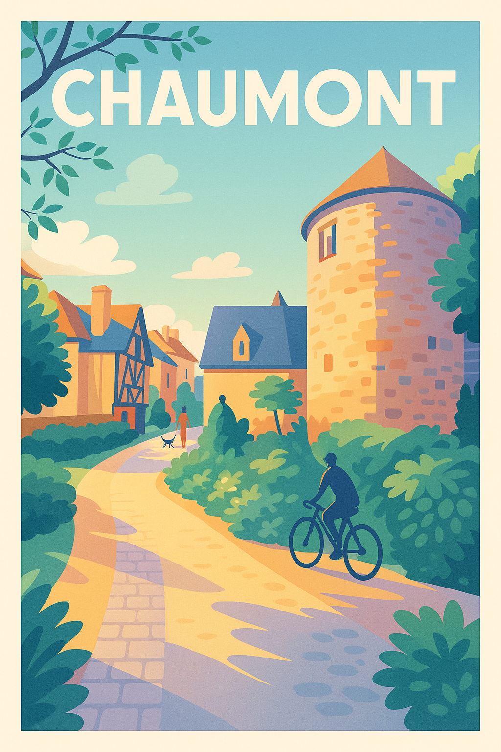 Affiche Chaumont — L'élégance d'un village tranquille · poster d'art de Chaumont