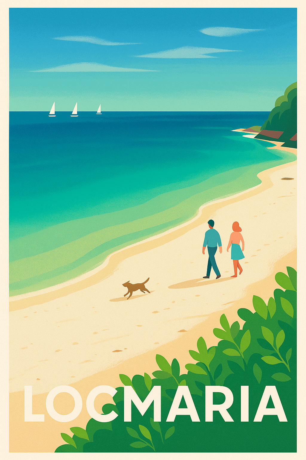 Affiche Locmaria — Balade paisible au bord de l'océan · poster d'art de Locmaria