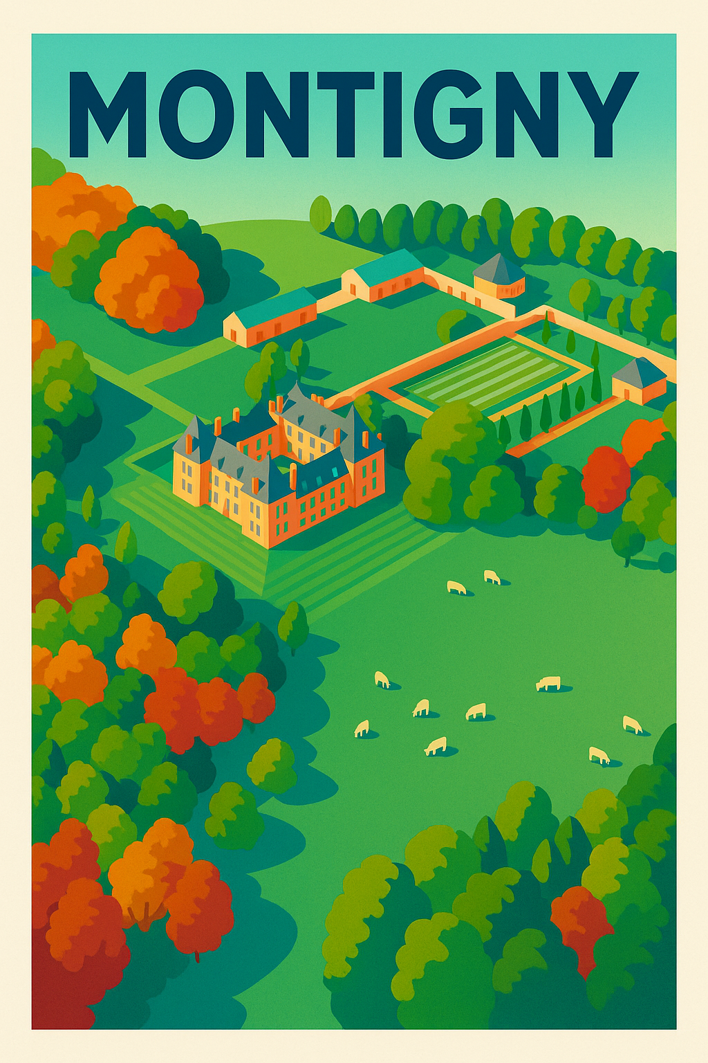 Affiche de Montigny - Charme bucolique et architecture élégante
