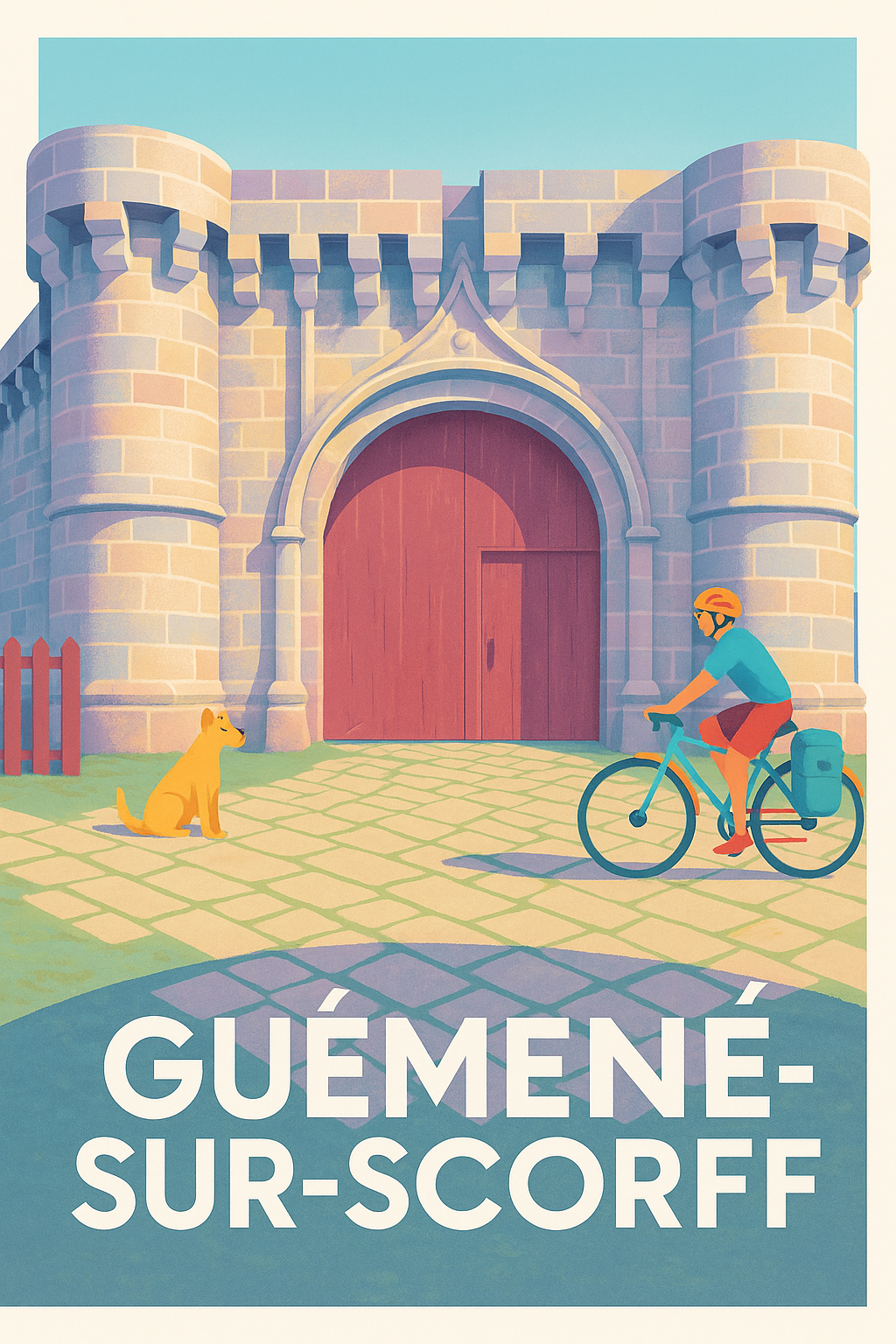Affiche de Guémené-sur-Scorff - L'entrée emblématique à découvrir à vélo