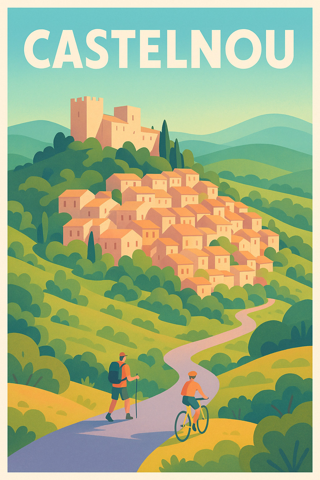 Affiche de Castelnou - Le charme pittoresque des paysages du Sud