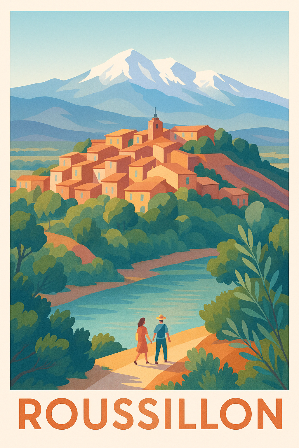 Affiche de Roussillon - Charme naturel du village aux ocres éclatants