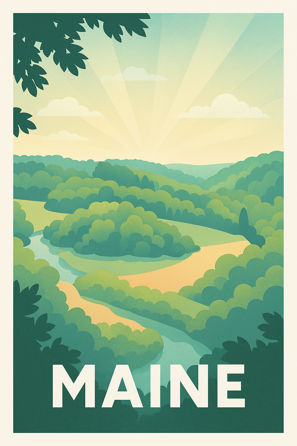 Affiche de Maine - Évasion nature au cœur des paysages verdoyants