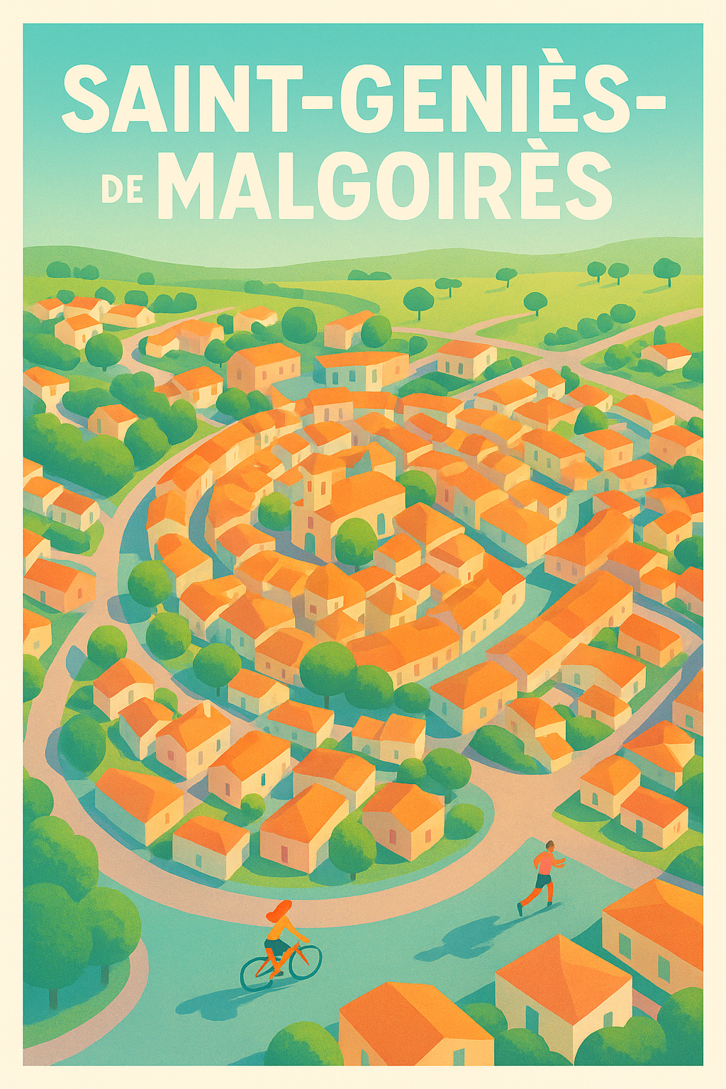 Affiche de Saint-Geniès-de-Malgoirès - La spirale médiévale à découvrir