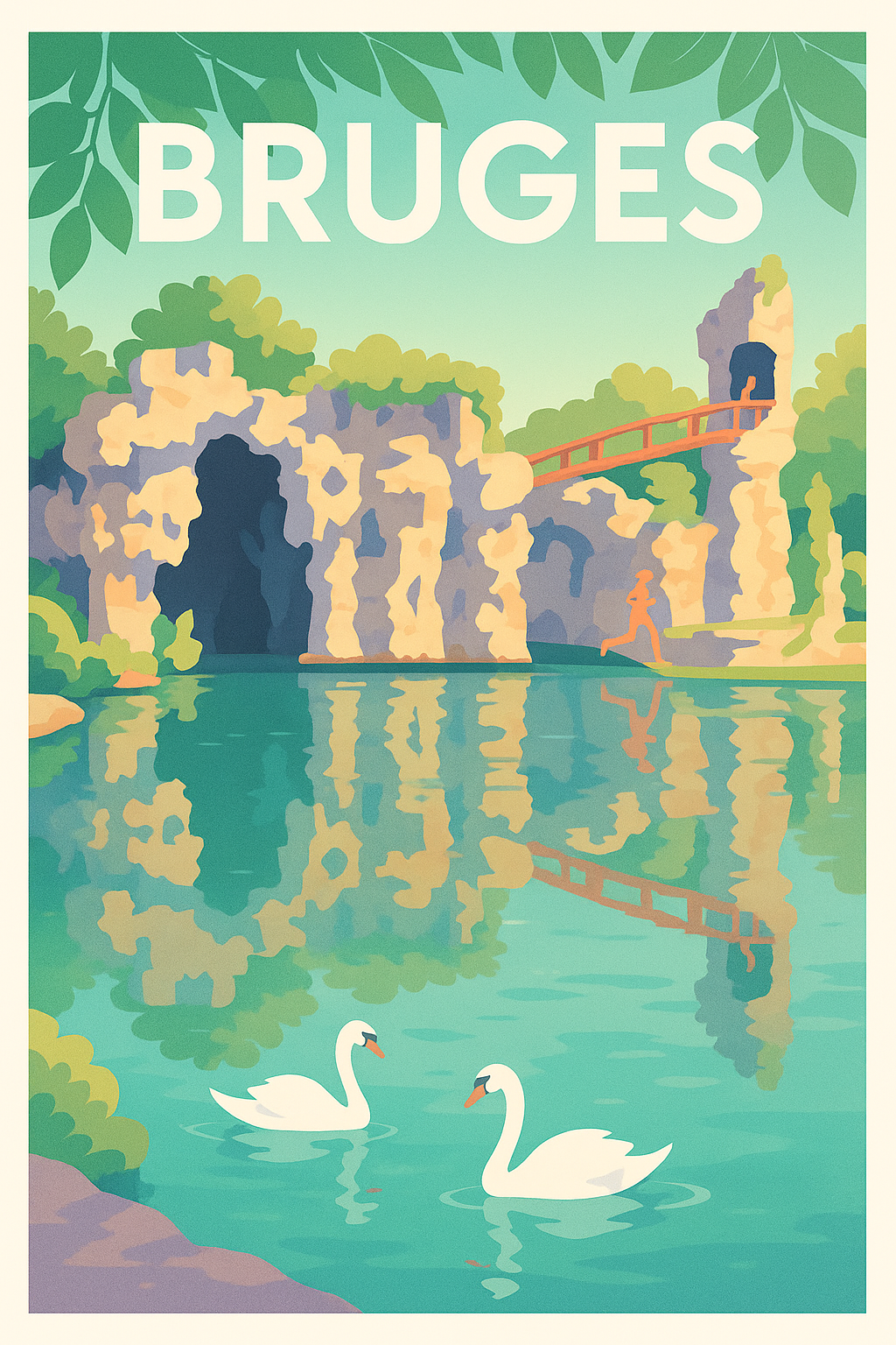 Affiche de Bruges - Sérénité au cœur des paysages aquatiques