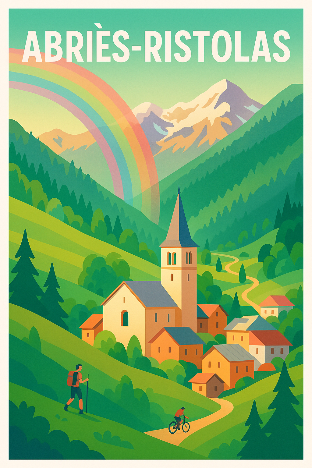 Affiche Abriès-Ristolas — Évasion nature au cœur des montagnes · poster d'art de Abriès-Ristolas