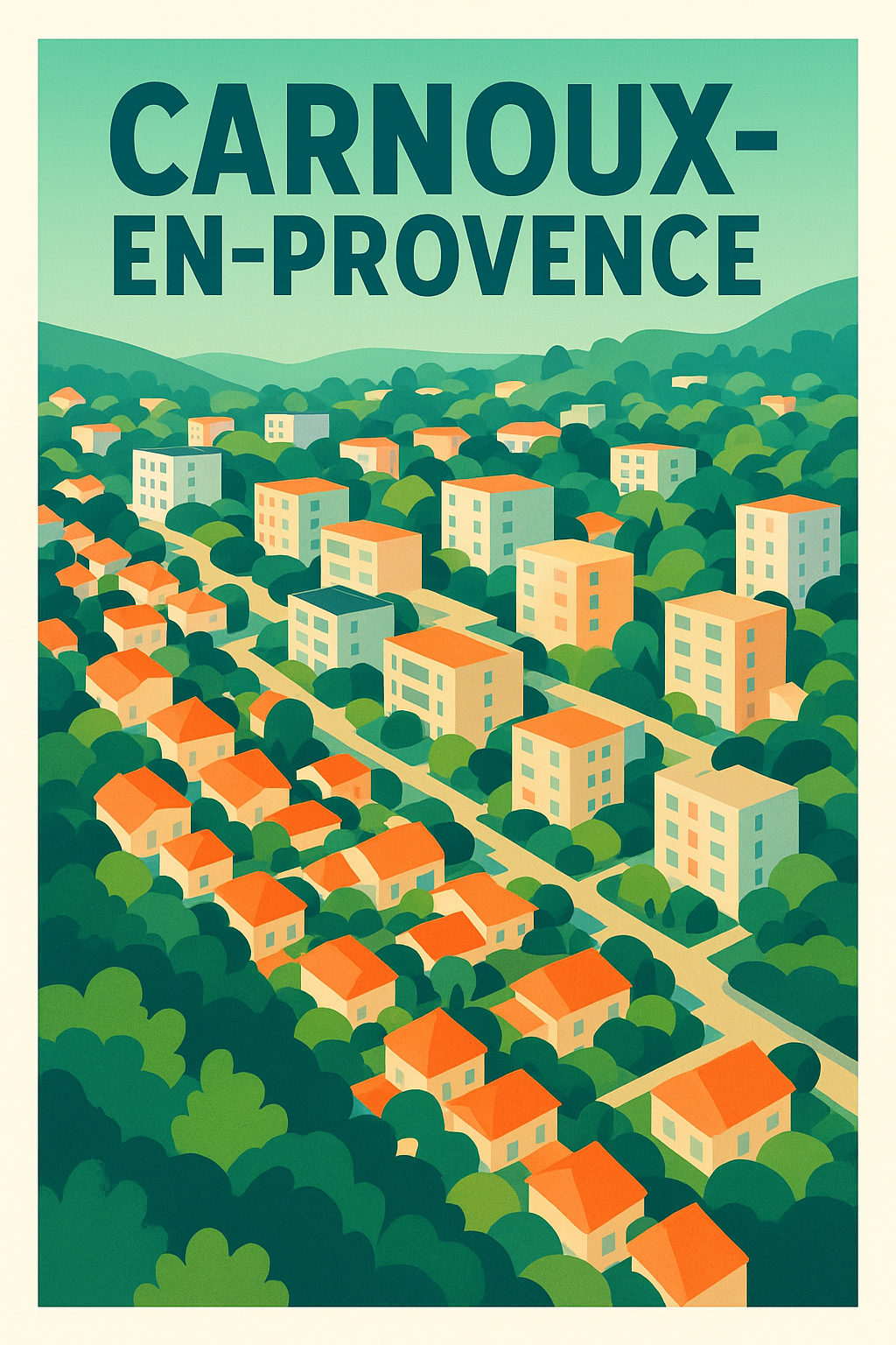 Affiche de Carnoux-en-Provence - L'harmonie d'une ville au cœur de la nature