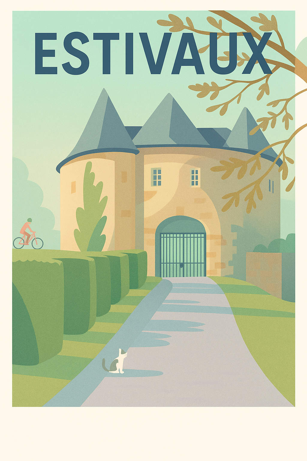 Affiche Estivaux — Charme bucolique et patrimoine médiéval · poster d'art de Estivaux