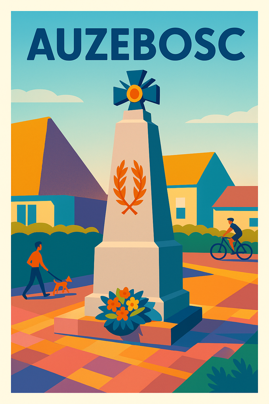 Affiche de Auzebosc - Charme paisible et couleurs vibrantes