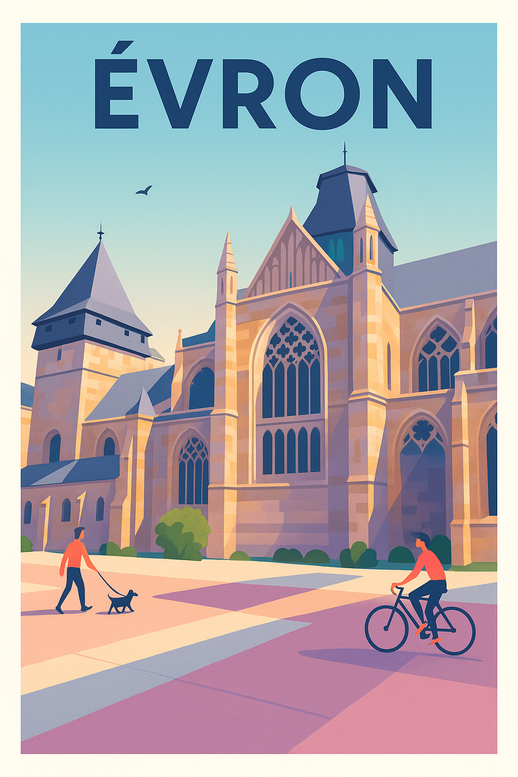 Affiche de Évron - Une promenade paisible aux portes de la basilique