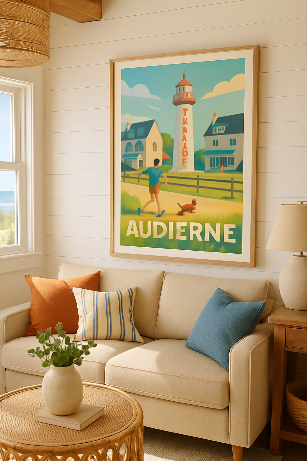 Affiche Audierne — Évasion et lumière au phare de Trescadec · poster d'art de Audierne