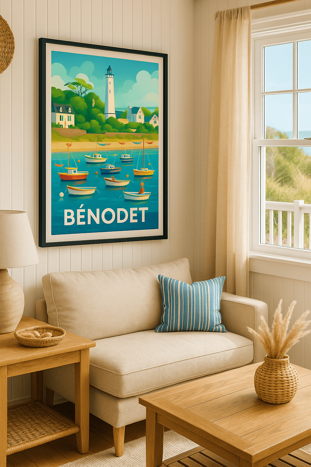 Affiche Bénodet — Charme côtier et lumière bretonne · poster d'art de Bénodet