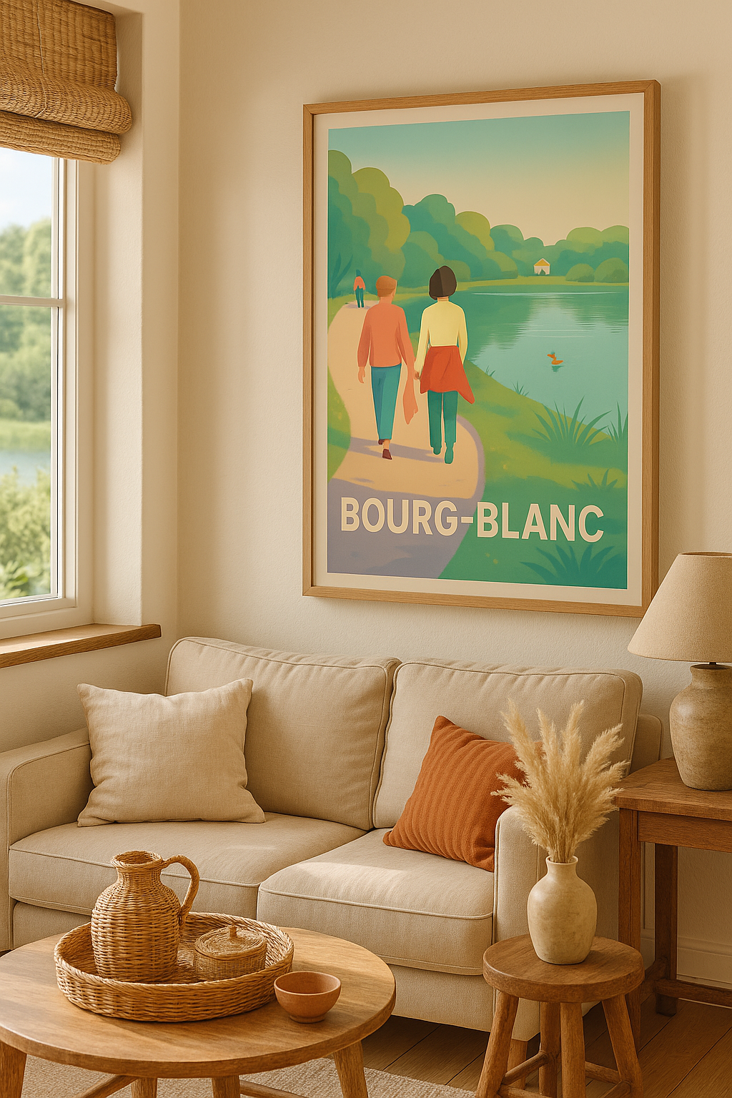 Finistère France Affiche de Bourg-Blanc - Balade au bord de l'eau