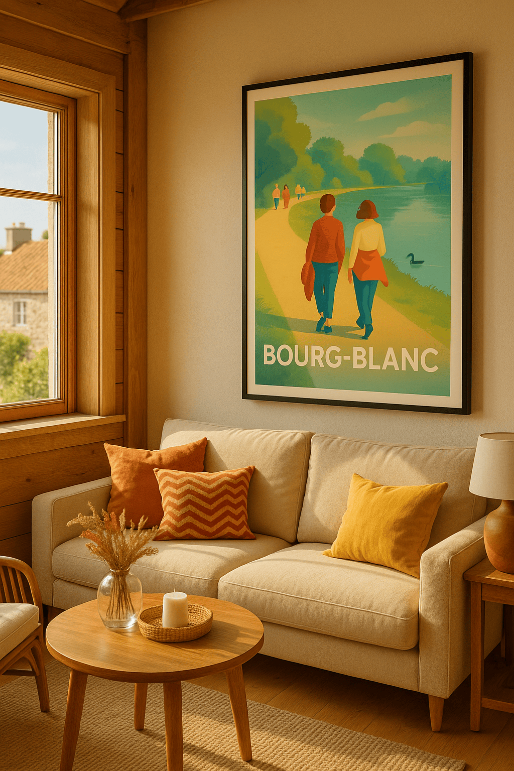 Affiche Bourg-Blanc — Promenade au fil de l'eau · poster d'art de Bourg-Blanc
