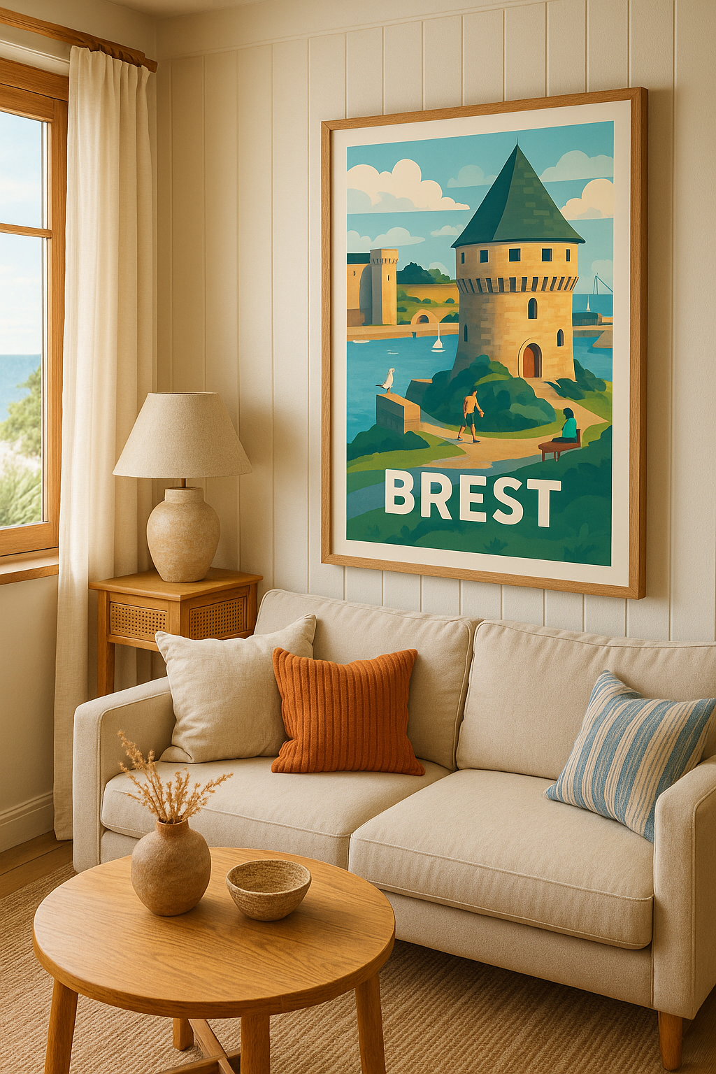 Finistère France Affiche de Brest - Esprit marin et charme breton