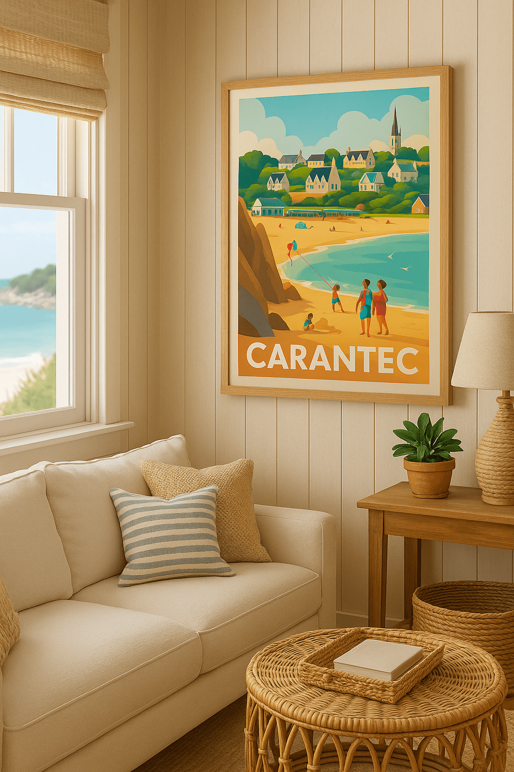 Finistère France Affiche de Carantec - Évasion et douceur bretonne au bord de la mer