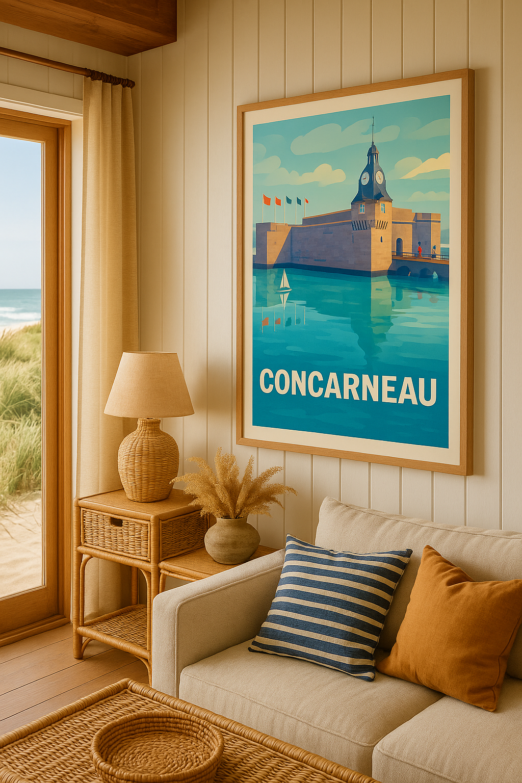 Finistère France Affiche de Concarneau - Charme intemporel du port historique