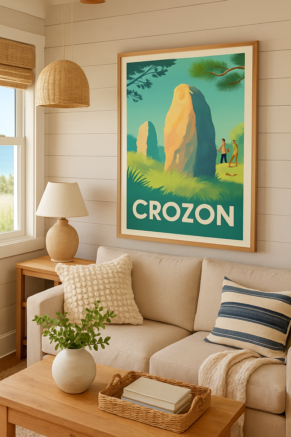Finistère France Affiche de Crozon - Évasion nature et patrimoine mystérieux