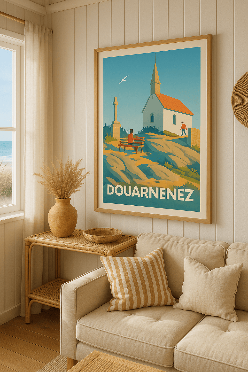 Finistère France Affiche de Douarnenez - Escapade paisible en Bretagne